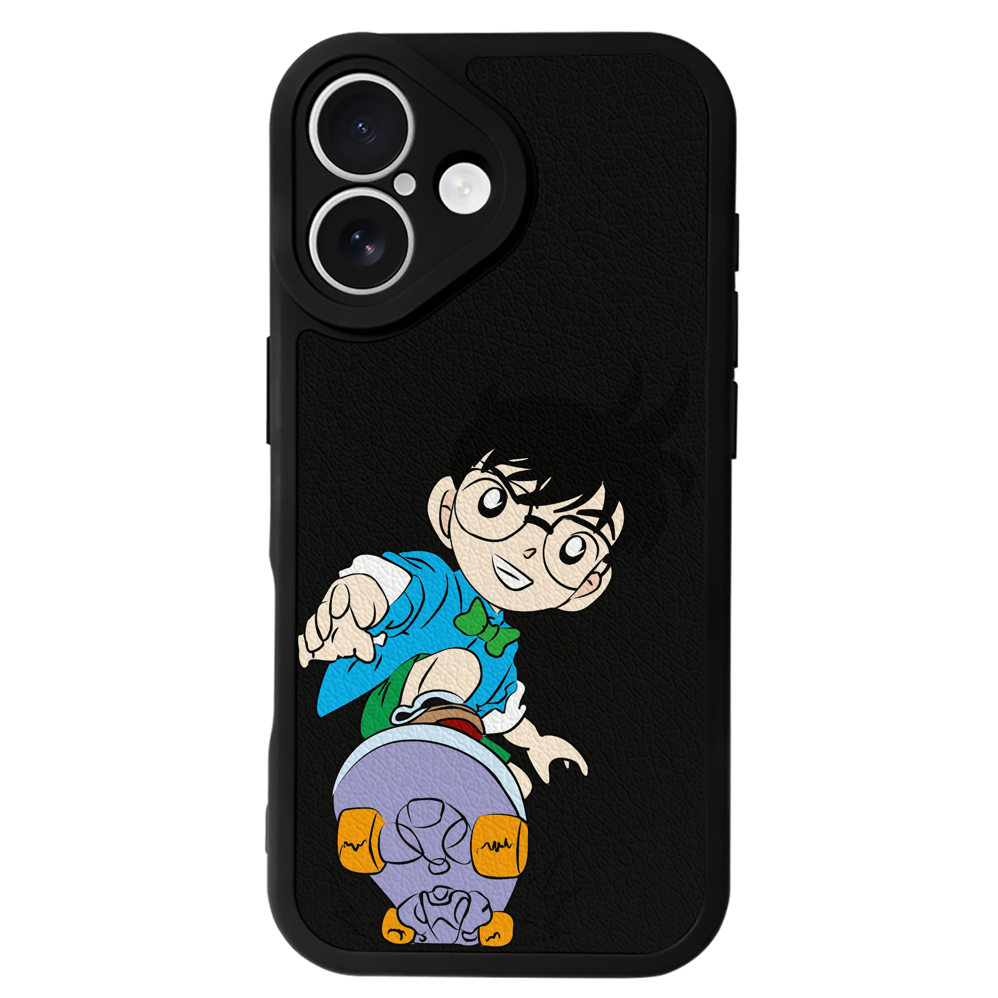 （画像用） 名探偵コナン 江戸川 コナン Detective Conan Conan Edogawa 【iPhone 16シリーズ対応】シリコンスマホケース（レザー調） 材質：シリコン